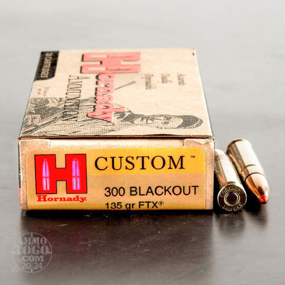 200rds – 300 AAC Blackout Hornady Custom 135gr. FTX Ammo