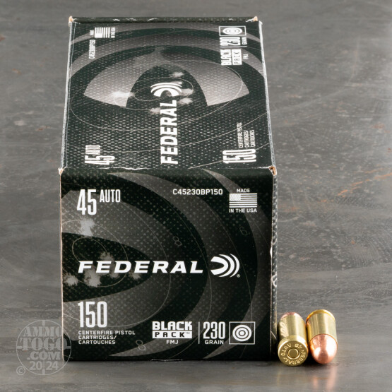600rds – 45 ACP Federal Black Pack 230gr. FMJ Ammo