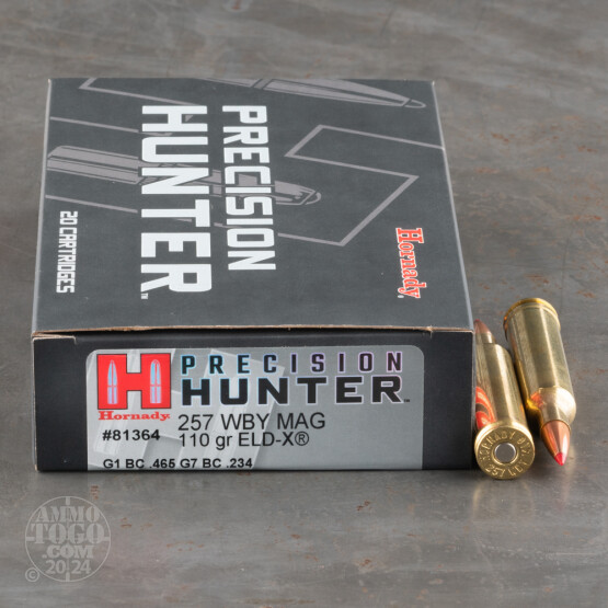 20rds – 257 Weatherby Magnum Hornady Precision Hunter 110gr. ELD-X Ammo