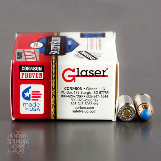 20rds – 9mm +P Glaser Safety Slug 80gr. Pre-Fragmented HP Ammo