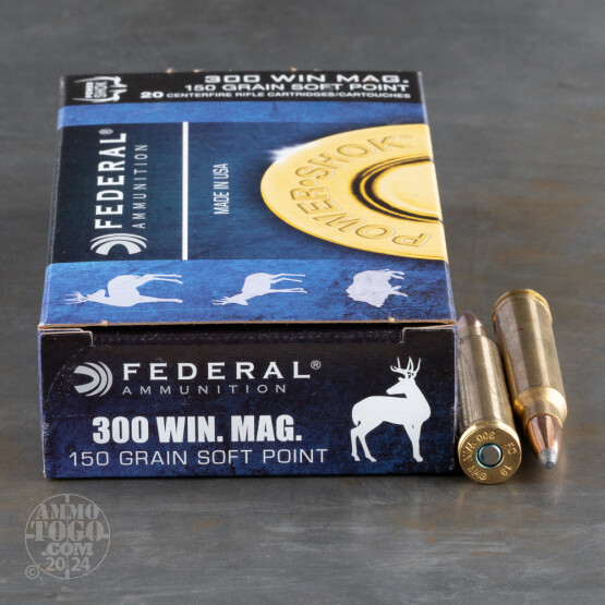 20rds - 300 Win. Mag Federal Power-Shok 150gr. Soft Point Ammo