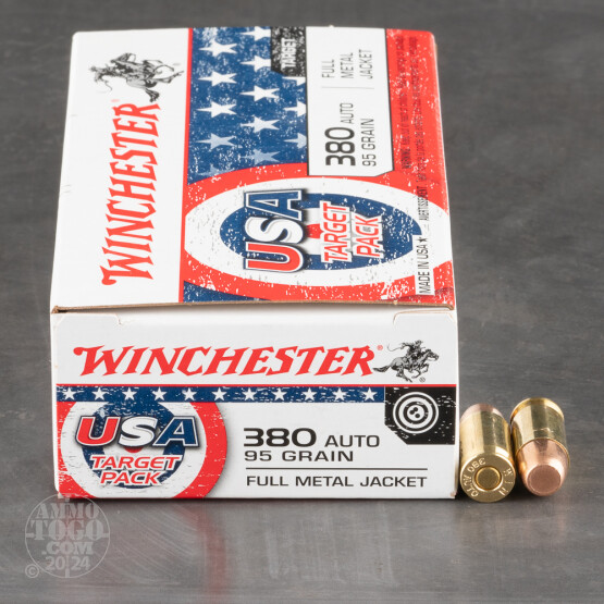 50rds – 380 Auto Winchester USA Target Pack 95gr. FMJ Ammo