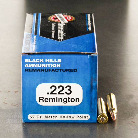 50rds - 223 Black Hills 52gr. Remanufactured Match Hollow Point Ammo
