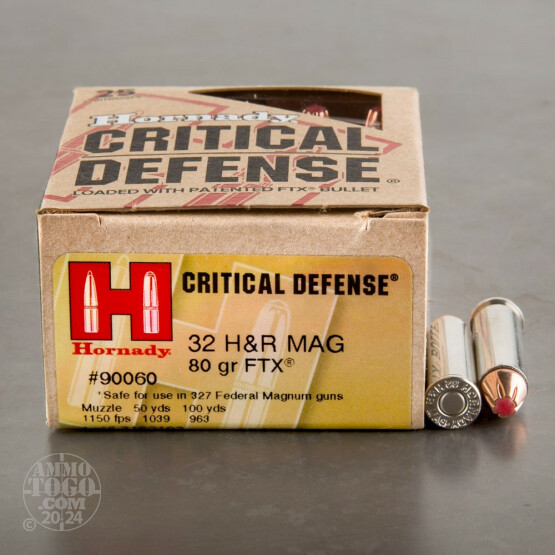 25rds - 32 H&R Mag Hornady Critical Defense 80gr. FTX Ammo