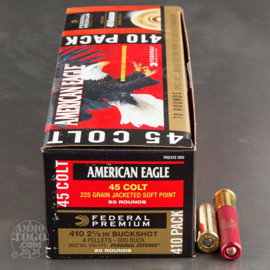 70rds - 45 Long Colt/ 410 2 1/2" Combo Federal American Eagle 225gr. JSP/000 Buck
