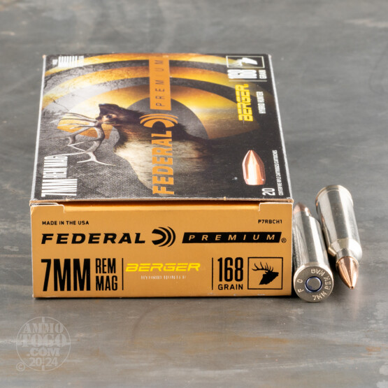 20rds – 7mm Rem Mag Federal 168gr. Berger Hybrid Hunter Ammo