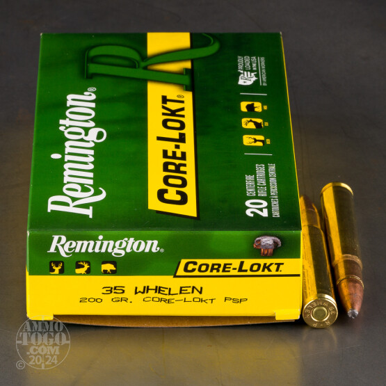 20rds - 35 Whelen Remington 200gr. Pointed Soft Point Ammo