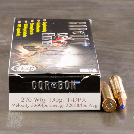 20rds - .270 Weatherby Corbon Hunter 130gr. DPX Ammo