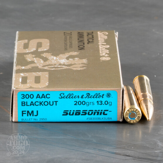 20rds – 300 AAC Blackout Sellier & Bellot Subsonic 200gr. FMJ Ammo