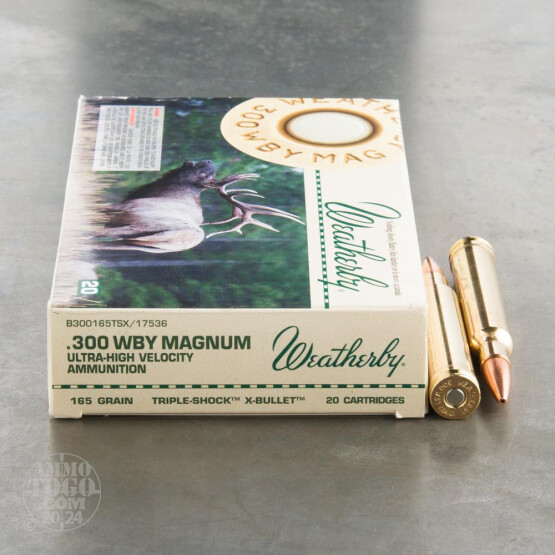 20rds - 300 Weatherby Mag. 165gr. Barnes TSX Hollow Point Ammo
