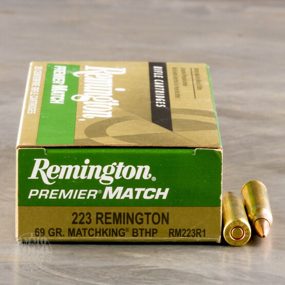 20rds – 223 Rem Remington Premier Match 69gr. MatchKing BTHP Ammo