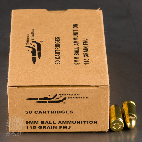 1000rds – 9mm American Ballistics 115gr. FMJ Ammo