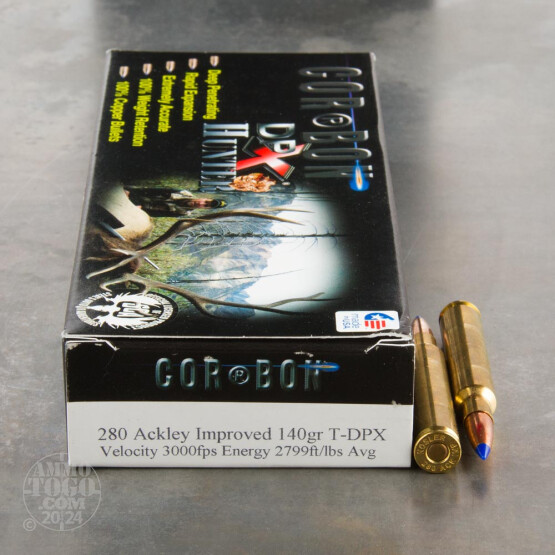 20rds - 280 Ackley Improved Corbon 140gr. DPX Ammo