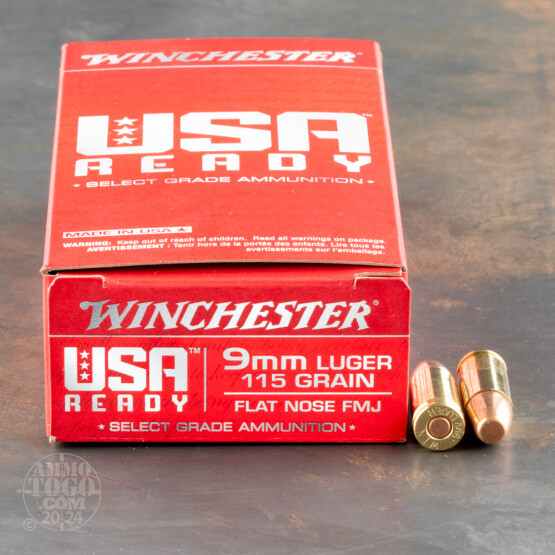 500rds – 9mm Winchester USA Ready 115gr. FMJ FN Ammo