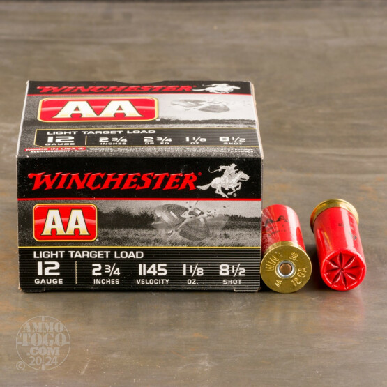 25rds - 12 Gauge Winchester AA Light Target 2-3/4" 1-1/8 oz. #8 .5 Shot Ammo