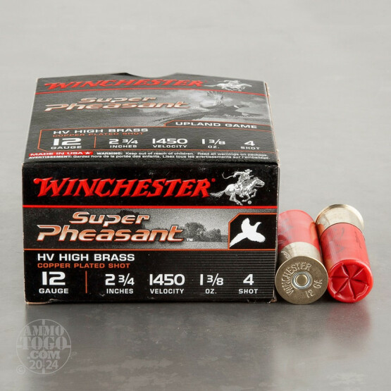 12 Gauge Ammunition for Sale. Winchester 1-3/8 oz. #4 Shot - 25 Rounds
