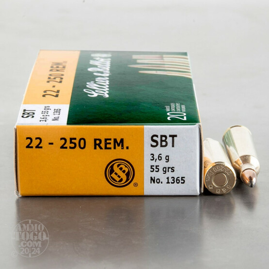 20rds – 22-250 Sellier & Bellot 55gr. Spitzer Boat Tail Ammo