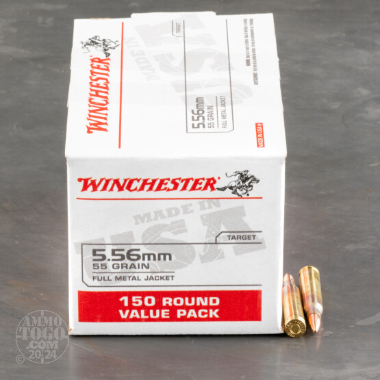 150rds – 5.56x45 Winchester USA 55gr. FMJ Ammo