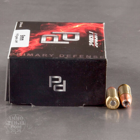 20rds - 9mm Pierce 115gr. JHP Ammo