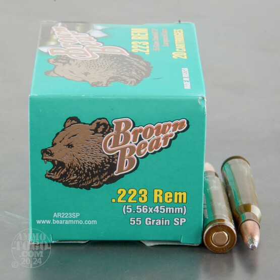  20rds – 223 Brown Bear 55gr. SP Ammo