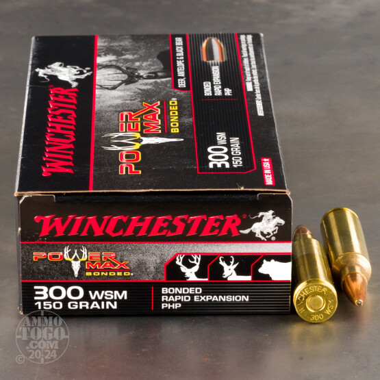 20rds – 300 WSM Winchester Power Max Bonded 150gr. PHP Ammo