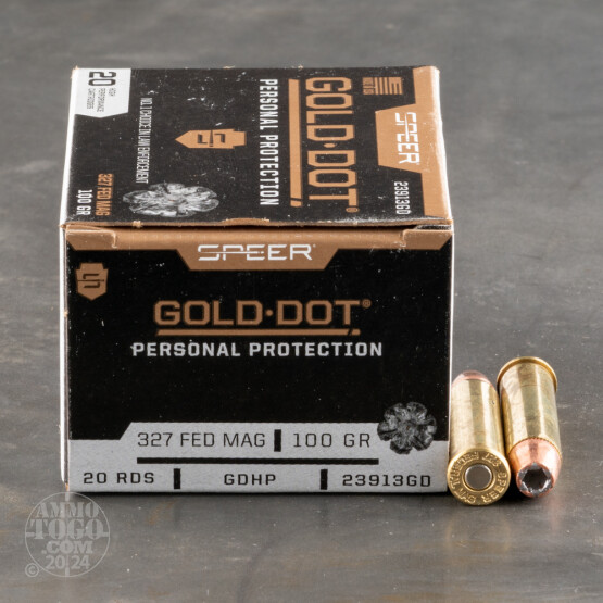 20rds - 327 Federal Magnum Speer 100gr. Gold Dot Hollow Point Ammo