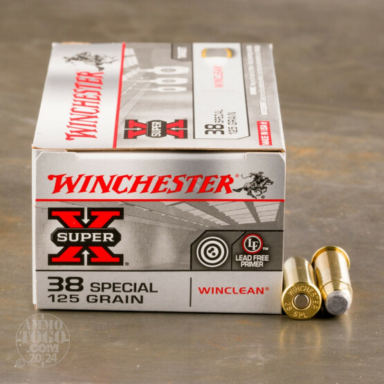 50rds - 38 Spec. Winchester 125gr WinClean Jacketed Soft Point