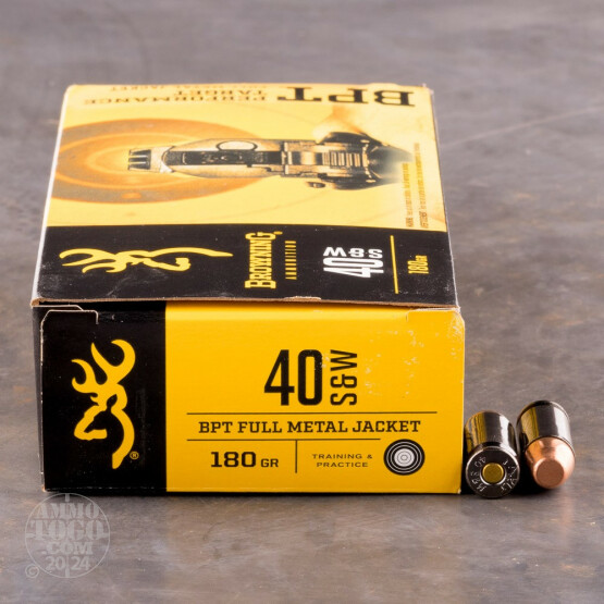 50rds – 40 S&W Browning BPT 180gr. FMJ Ammo