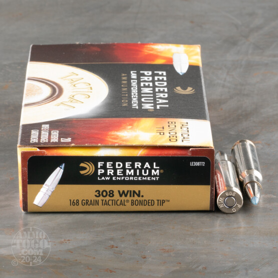 20rds – 308 Win Federal LE 168gr. Tactical Bonded Tip Ammo