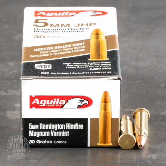 50rds – 5mm Rem Mag Aguila 30gr. JHP Ammo