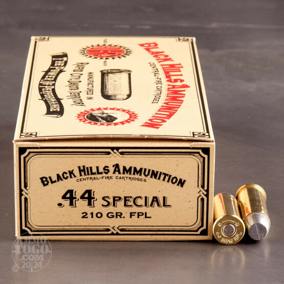 50rds - 44 Special Black Hills 210gr. Lead Flat Point Ammo