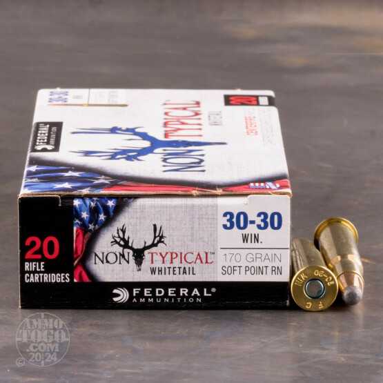 20rds - 30-30 Federal Non-Typical Whitetail 170gr. Non-Typical SP Flat Nose Ammo