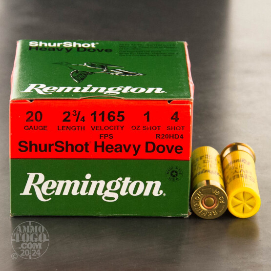 25rds - 20 Gauge Remington ShurShot 2 3/4" 1oz. #4 Shot