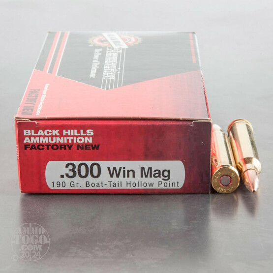 20rds - 300 Win Mag Black Hills 190gr. Match Boat-Tail Hollow Point Ammo