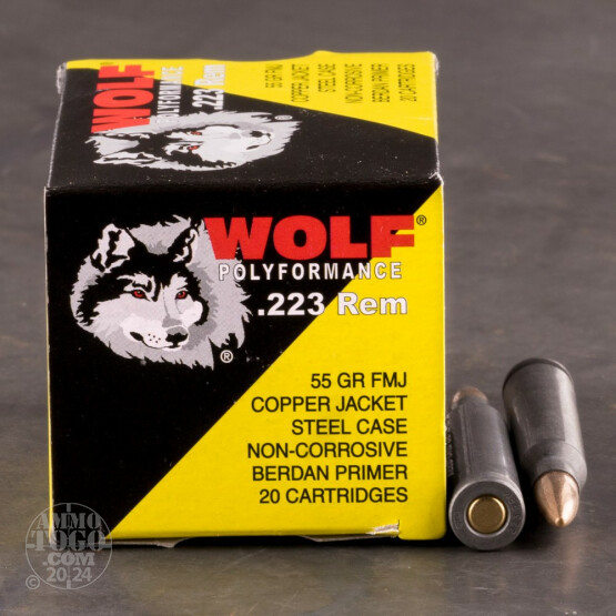 500rds - 223 Wolf Polyformance 55gr. Copper FMJ Ammo