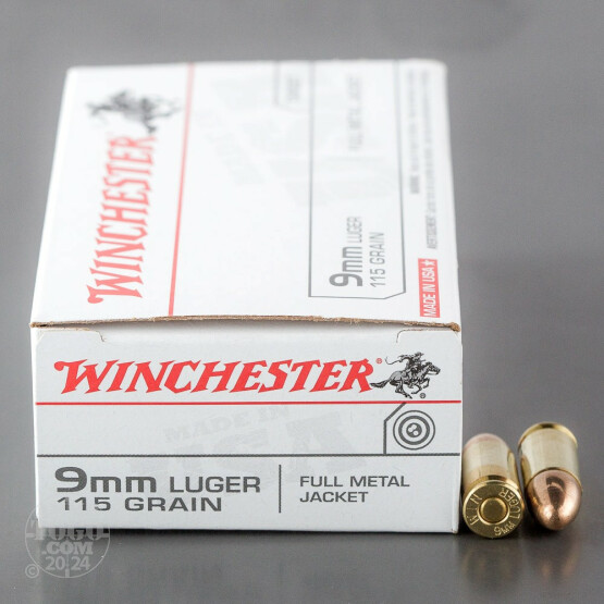 50rds - 9mm Winchester USA 115gr. FMJ Ammo