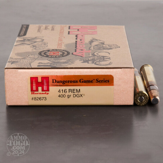 20rds - 416 Rem Mag Hornady 400gr. Dangerous Game eXpanding Series Ammo