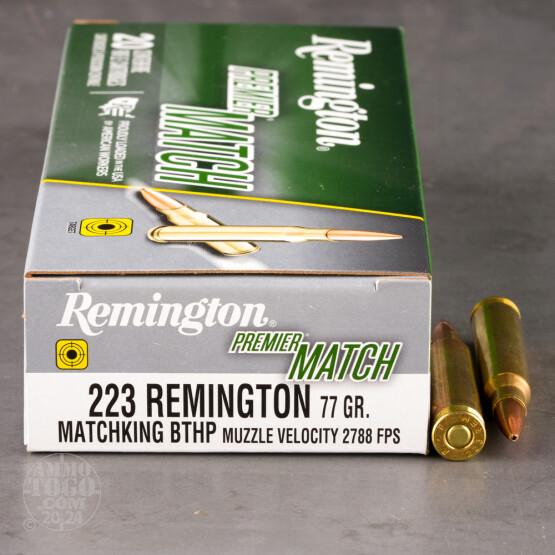 20rds - 223 Remington 77gr. Premier MatchKing BTHP Ammo