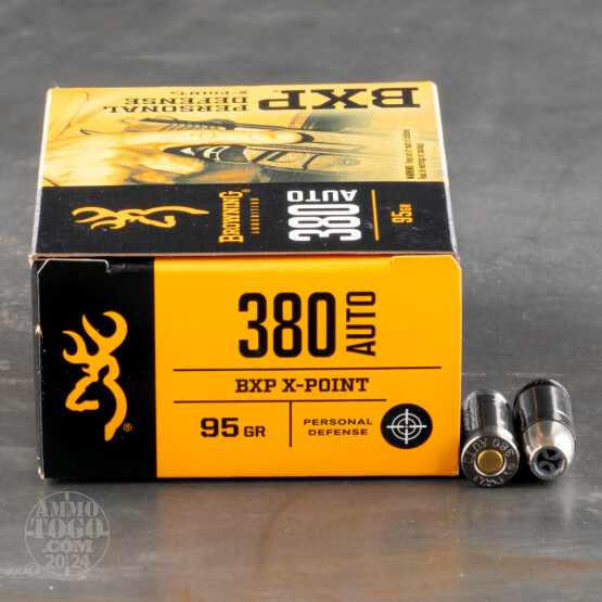 20rds – 380 Auto Browning BXP 95gr. X-Point JHP Ammo