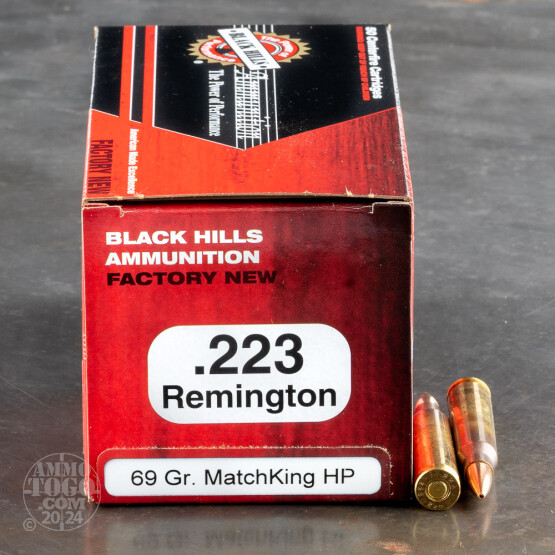 500rds – 223 Rem Black Hills 69gr. MatchKing HP Ammo