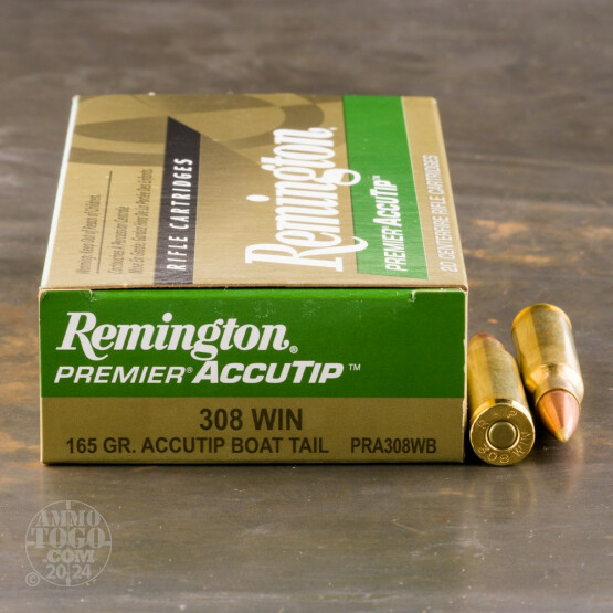20rds – 308 Win Remington Premier 165gr. AccuTip BT Ammo