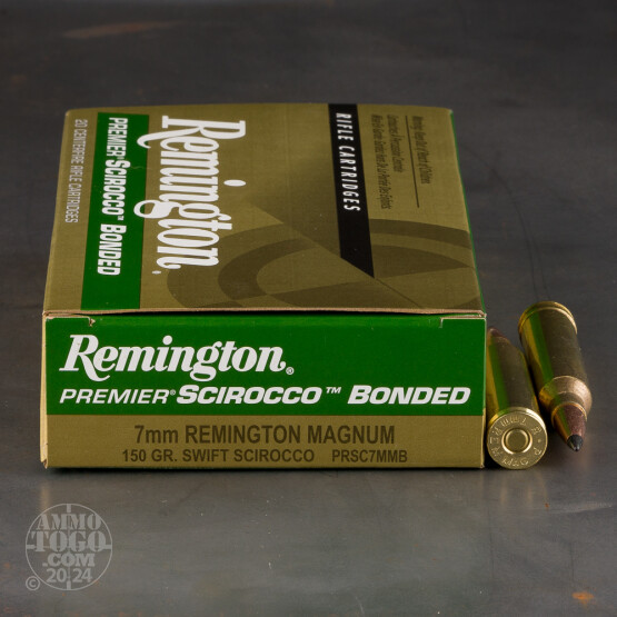 20rds – 7mm Rem Mag Remington Premier 150gr. Scirocco II Ammo