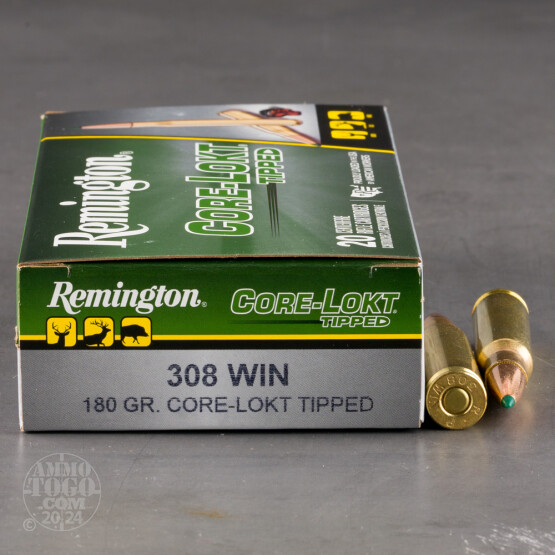 20rds – 308 Win Remington Core-Lokt Tipped 180gr. Polymer Tip Ammo