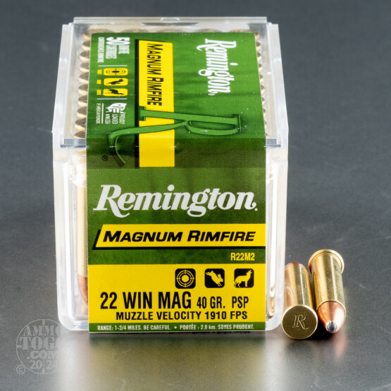 500rds – 22 WMR Remington Magnum Rimfire 40gr. PSP Ammo