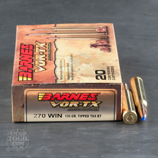 20rds – 270 Win Barnes VOR-TX 130gr. TTSX BT Ammo