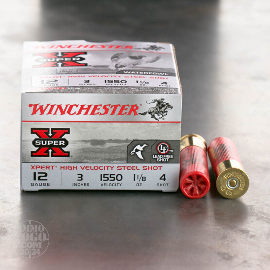 25rds – 12 Gauge Winchester Xpert High Velocity 3" 1-1/8 oz. #4 Steel Shot Ammo