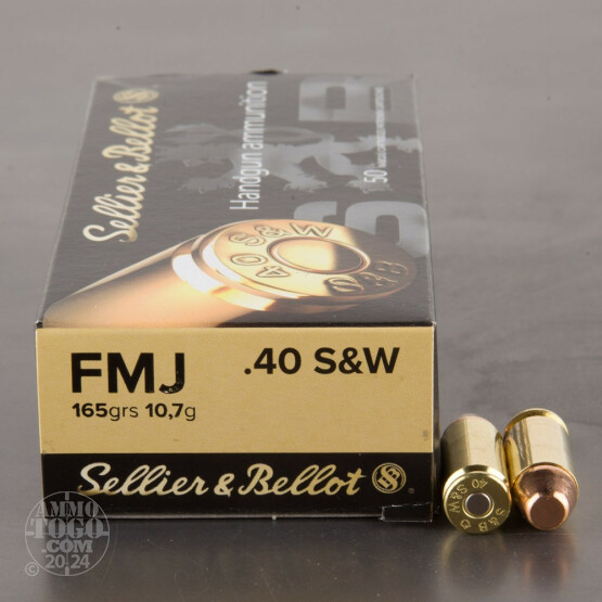 50rds - 40 S&W Sellier & Bellot 165 Grain FMJ Ammo