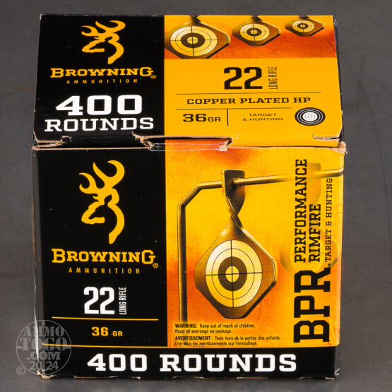 400rds – 22 LR Browning 36gr. CPHP Ammo