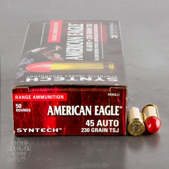 500rds – 45 ACP Federal Syntech 230gr. Total Synthetic Jacket Ammo