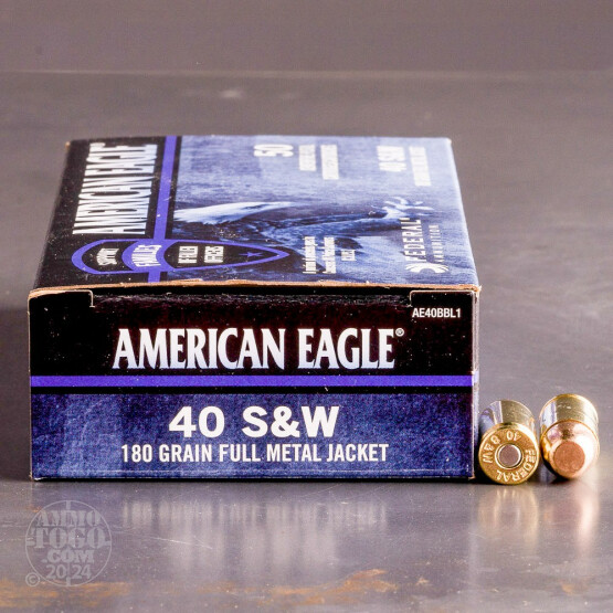 50rds - 40 S&W Federal American Eagle C.O.P.S. 180gr. FMJ Ammo